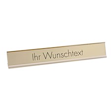 Tischschild mit Gravur 178 x 25 mm Silber